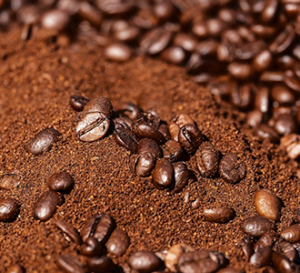 coffee beans and ground