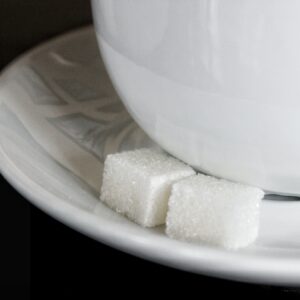 sugar cubes on plate