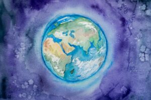 earth in watercolor