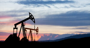 Oil derrick in the desert