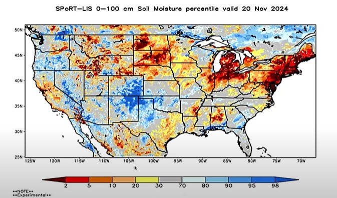 Soil moisture map