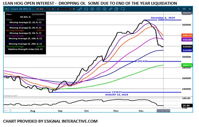 eSignal LH futures chart on 12.26.24