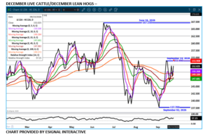 Dec LC/LH spread chart on 9.24.26 by eSignal
