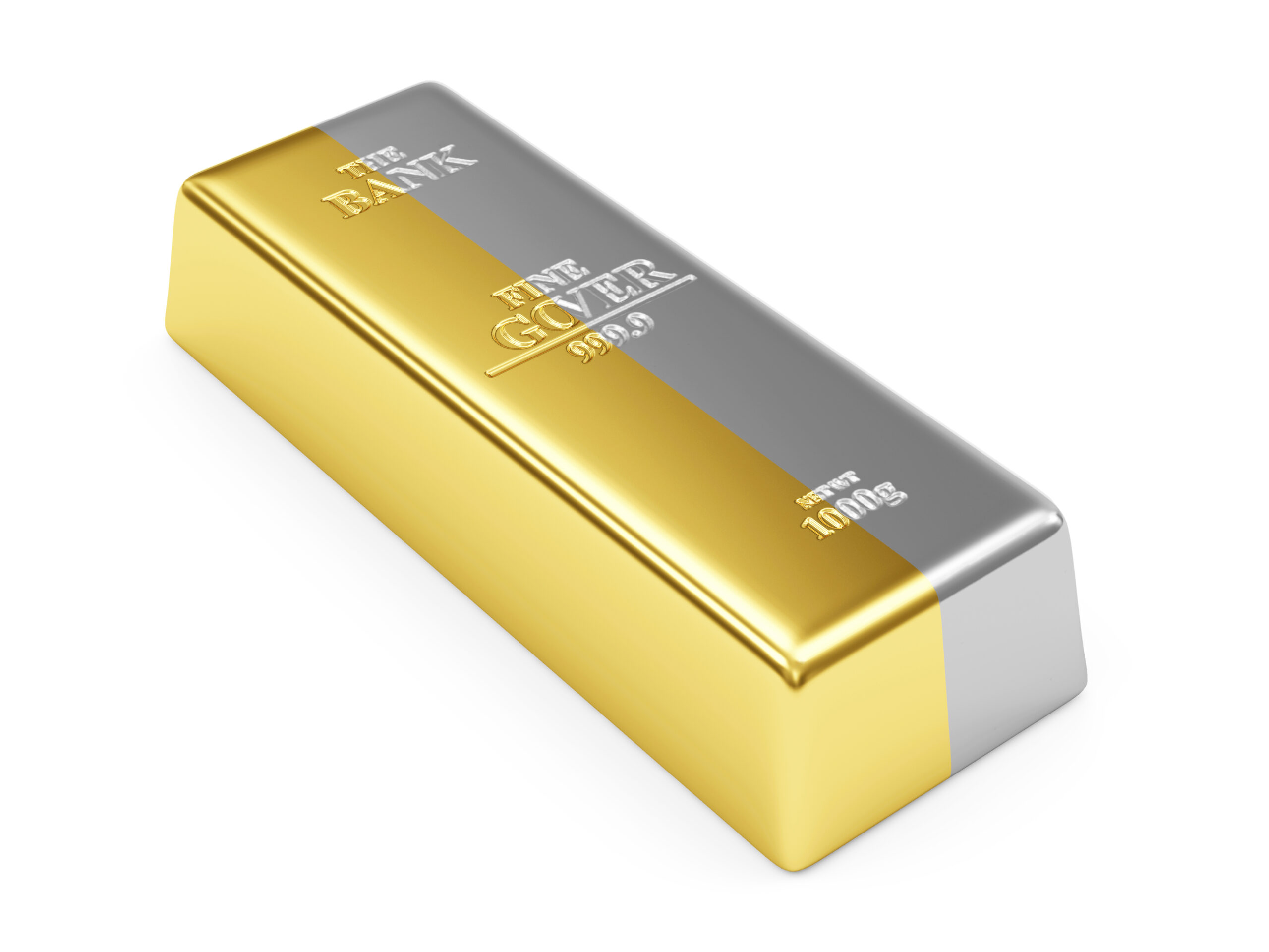 half gold and silver bar