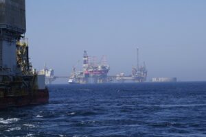 Oil rigs in the ocean