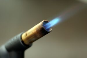 Flame from a blowtorch