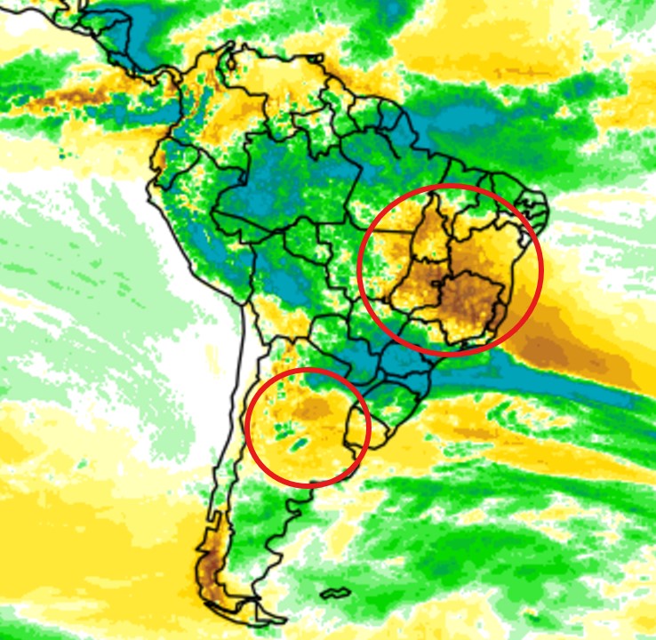 South America weather map