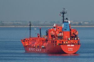 Oil tanker at sea