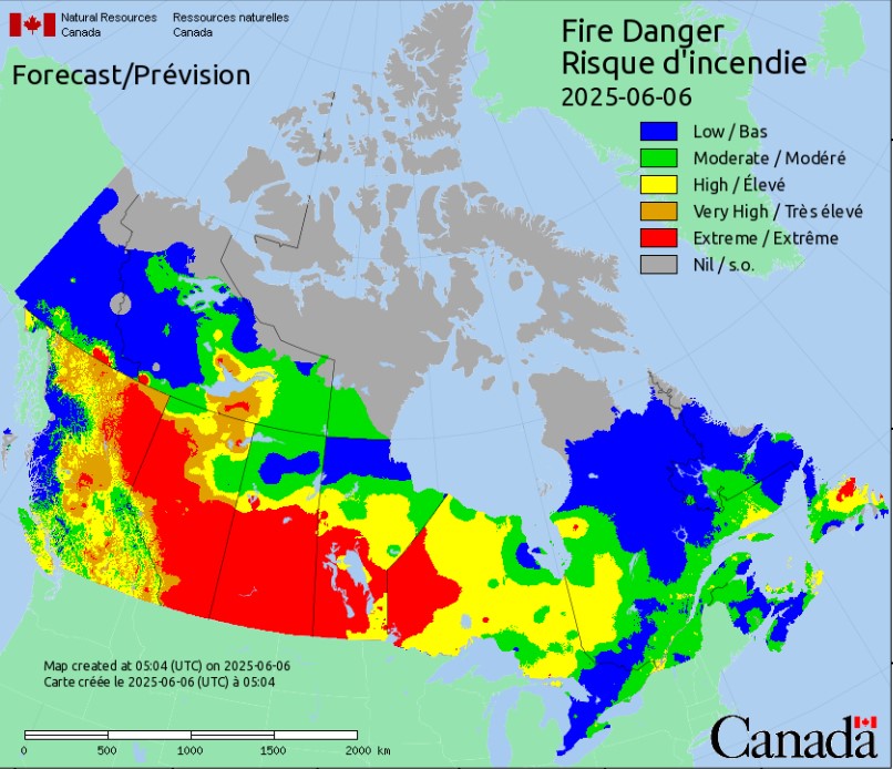 Canada Wildfires map
