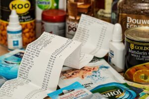 groceries with receipt
