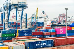 shipping containers at port